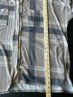 Spice Rose Women's Long Sleeve Button Down Cream, Tan, Black Shirt. Size Medium