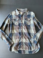 Vans Men's Long Sleeve Button Up Green Black Plaid Shirt. Size Medium