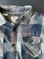 Vans Men's Long Sleeve Button Up Green Black Plaid Shirt. Size Medium