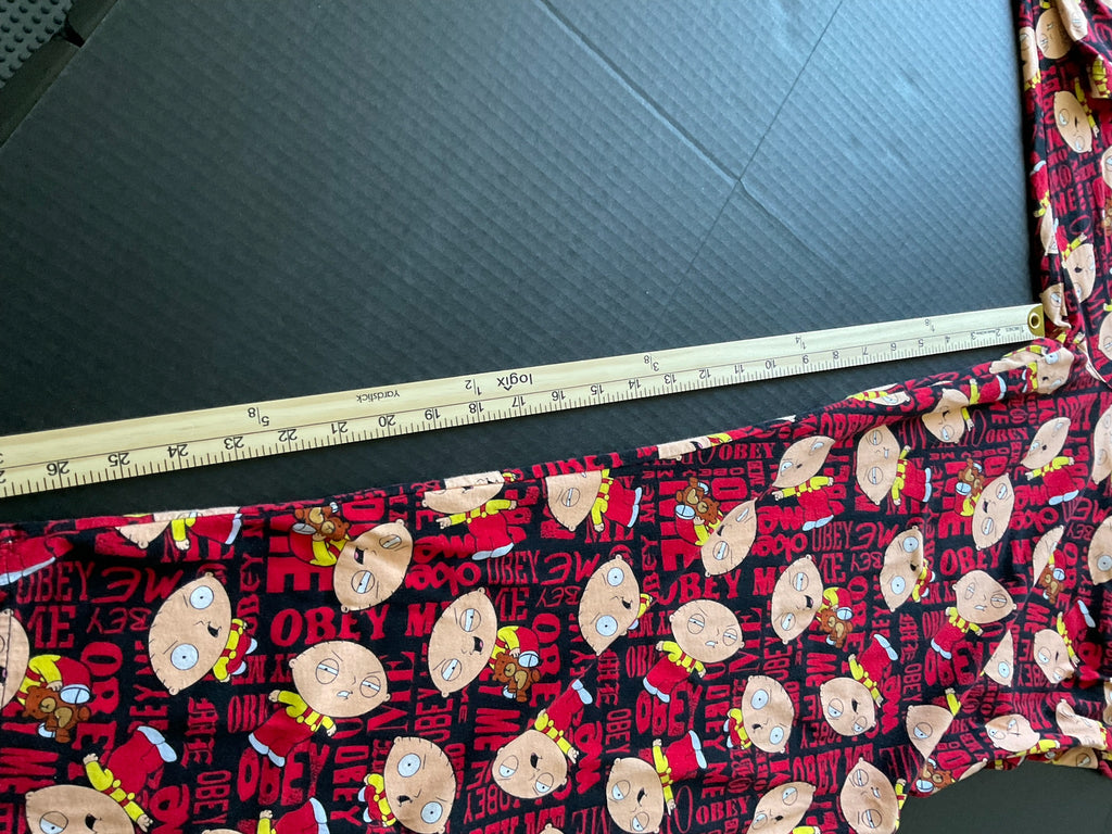 Family Guy Men's Lounge Pants Obey Me in Red Size X Large 100% Cotton