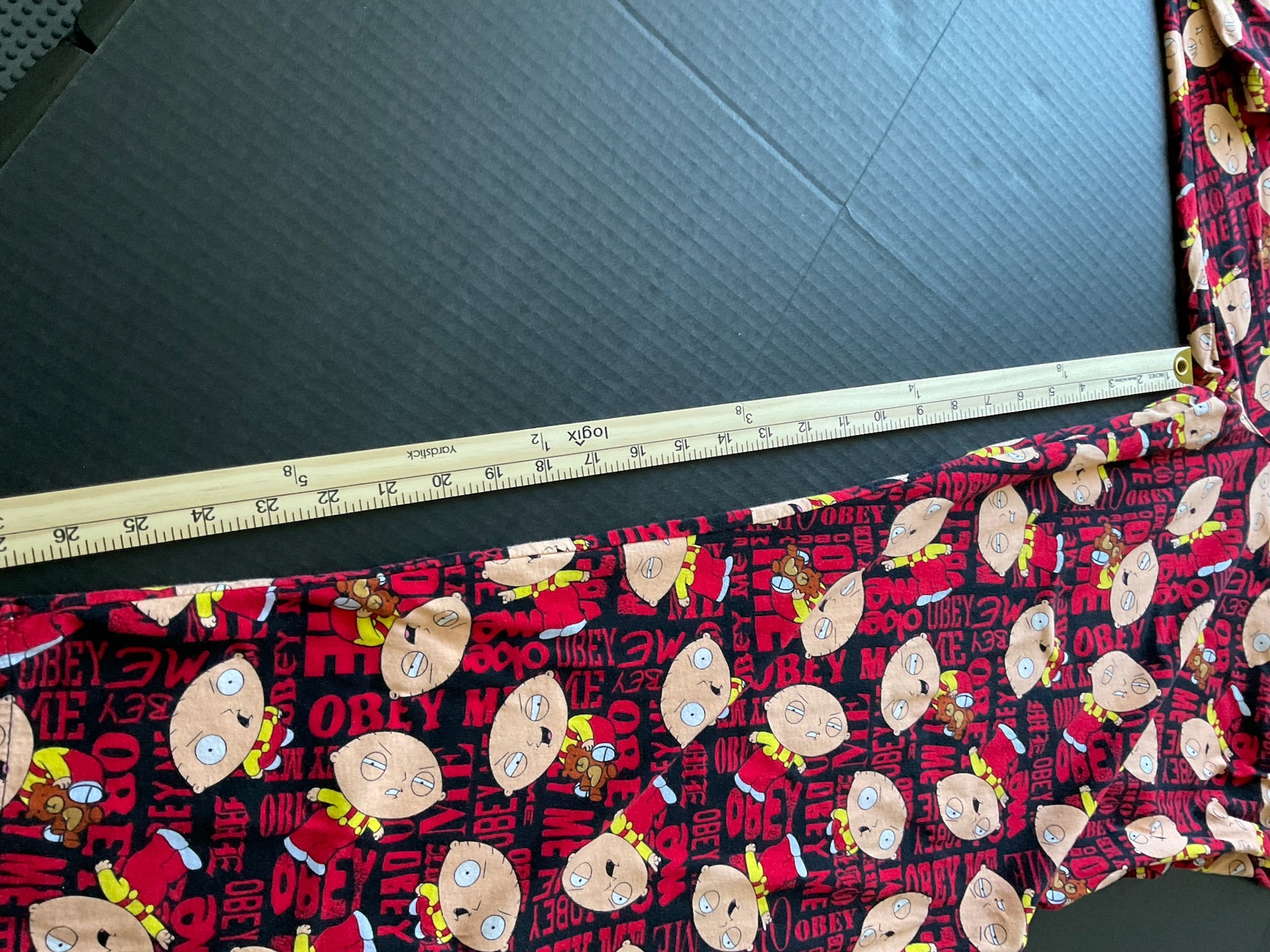 Family Guy Men's Lounge Pants Obey Me in Red Size X Large 100% Cotton