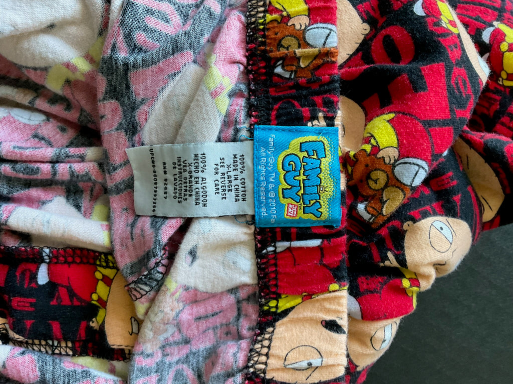 Family Guy Men's Lounge Pants Obey Me in Red Size X Large 100% Cotton