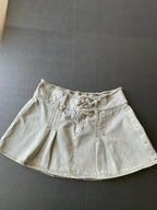 Garage Women's Olive Denim Mini Short Skirt Size P Small Casual Utility Jean