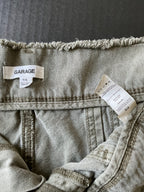 Garage Women's Olive Denim Mini Short Skirt Size P Small Casual Utility Jean