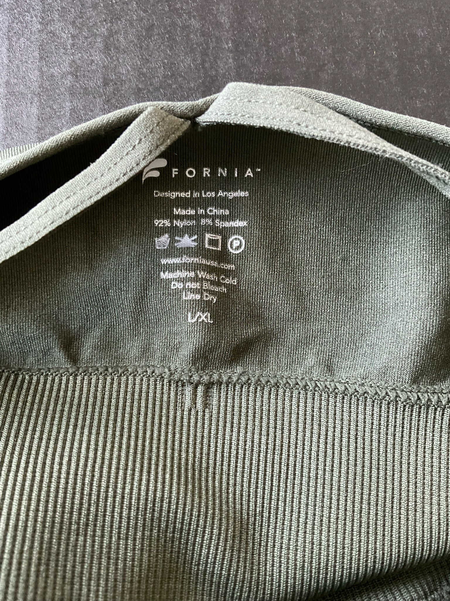 Fornia Women's Sports Top - Olive Green (Size L/XL)