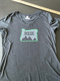 Rogue" Women's Short Sleeve V Neck Heather Black T Shirt - X Large