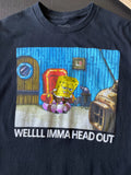 Nickelodeon Sponge Bob Square Pants Adult Black Cotton T Size Small