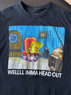 Nickelodeon Sponge Bob Square Pants Adult Black Cotton T Size Small
