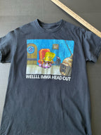 Nickelodeon Sponge Bob Square Pants Adult Black Cotton T Size Small