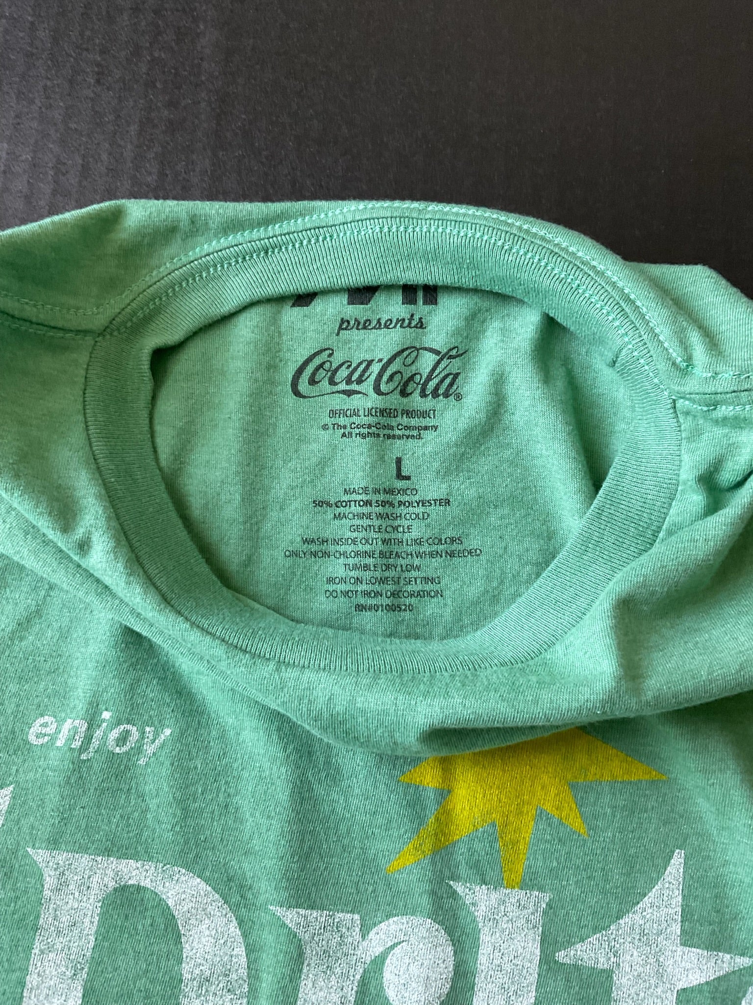 Sprite Screen Printed Green T-Shirt (Size Large)