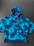 Champion Women's Long Sleeve Hoodie in Turquoise Blue Tie Die Size Small