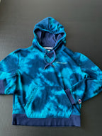 Champion Women's Long Sleeve Hoodie in Turquoise Blue Tie Die Size Small