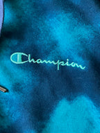 Champion Women's Long Sleeve Hoodie in Turquoise Blue Tie Die Size Small
