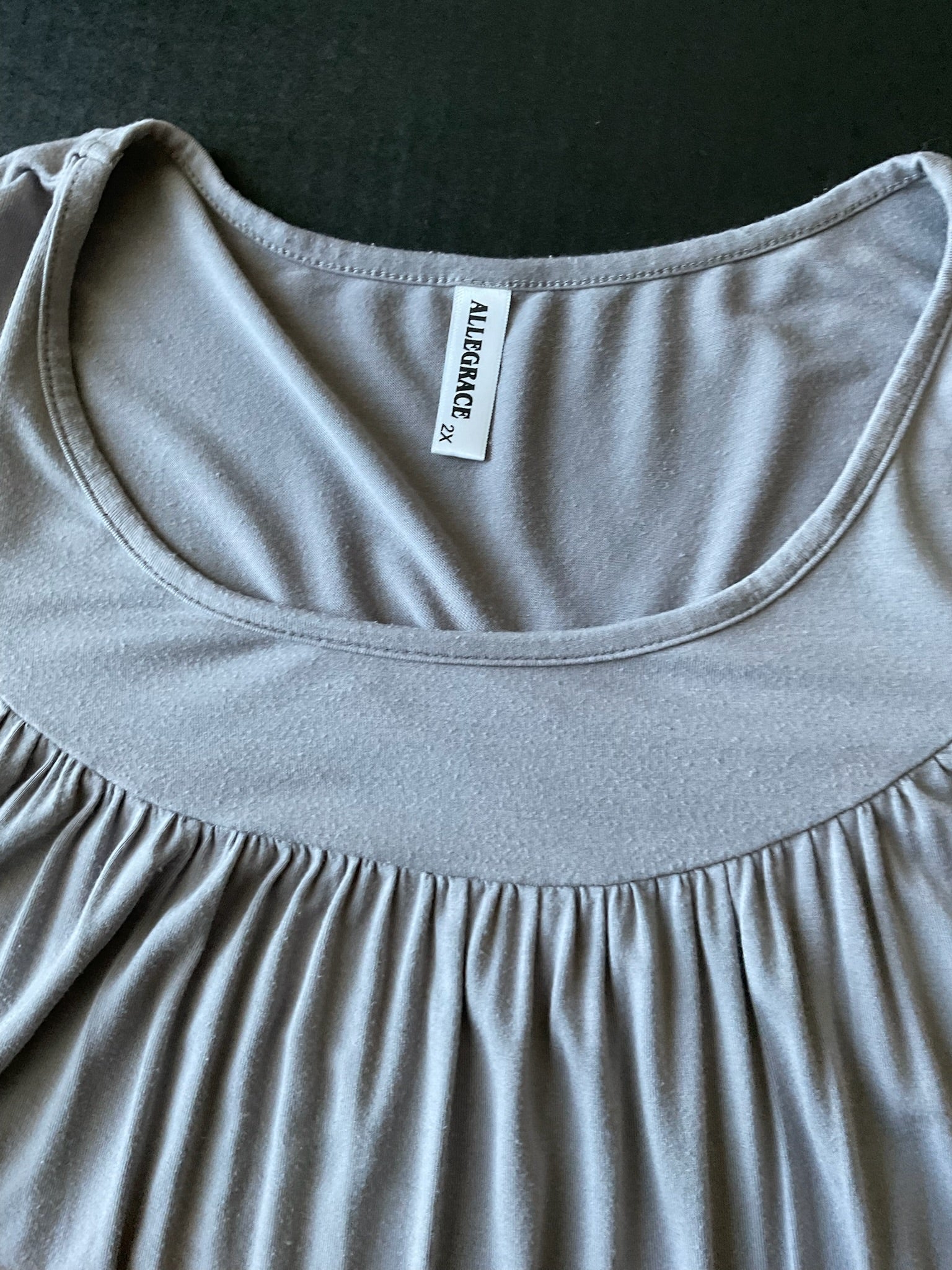 Allegrace Women's Short Sleeve Round Neck Tunic Size 2X