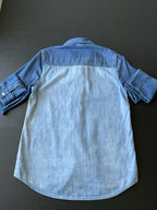 Volcom Women's Long Sleeve Button Up Two Tone Denim Shirt. Size Medium