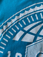 Fox Men's Short Sleeve Crew Printed T Shirt. Size Large. Blue, White Yellow.