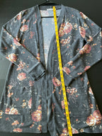 Wallflower Women's  Long Sleeve Cardigan Floral Gray. Women's Size Large
