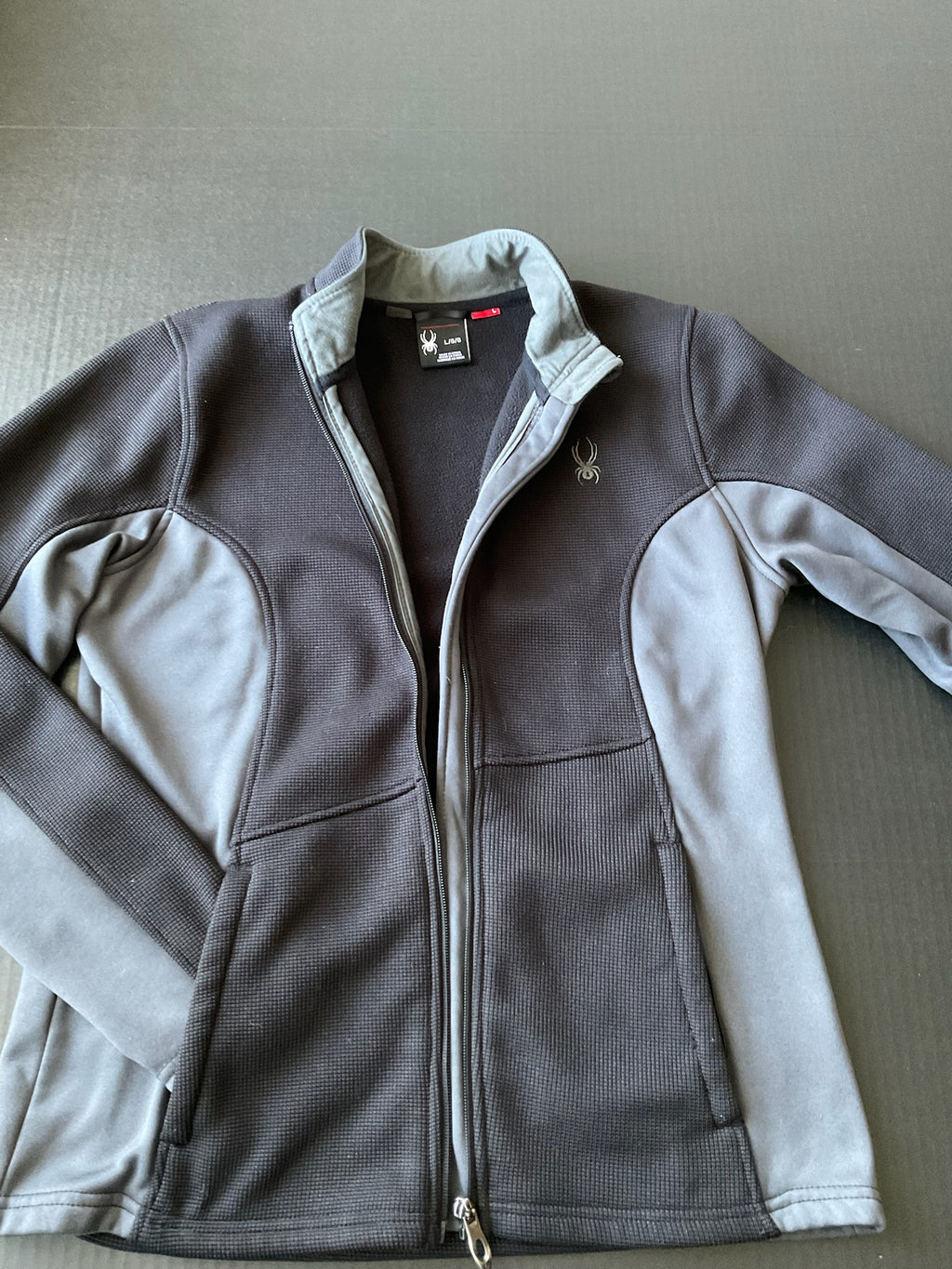 Spyder Women's Full Zip Lightweight Activewear Jacket In Black &  Gray Size L