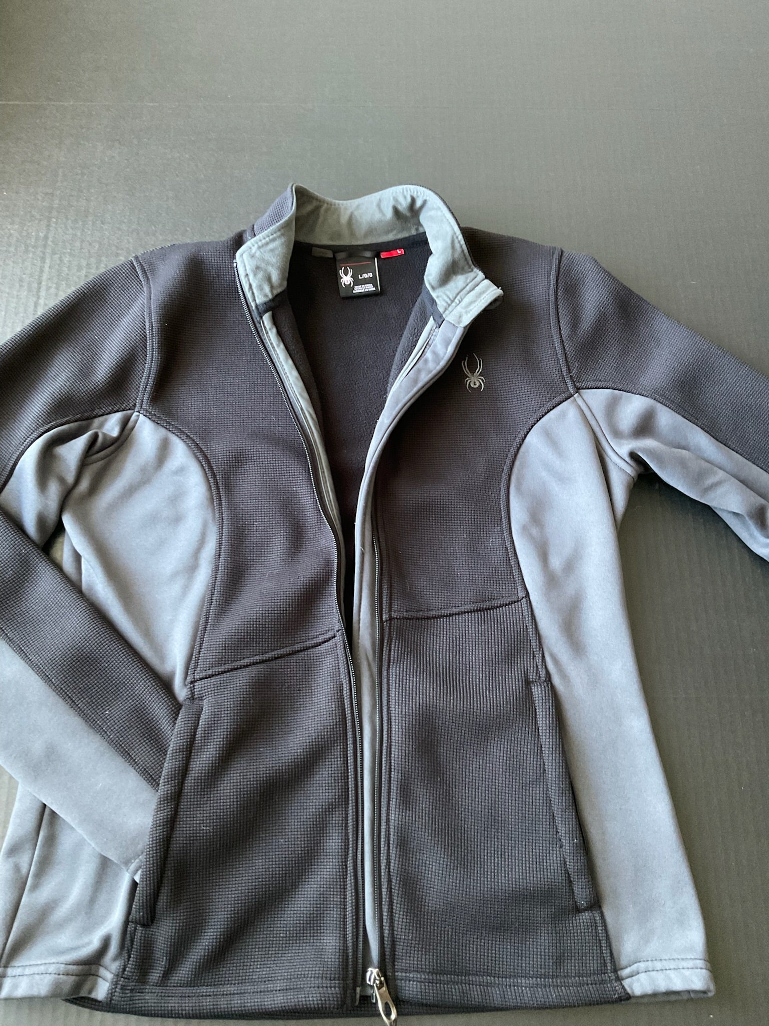 Spyder Women's Full Zip Lightweight Activewear Jacket In Black &  Gray Size L