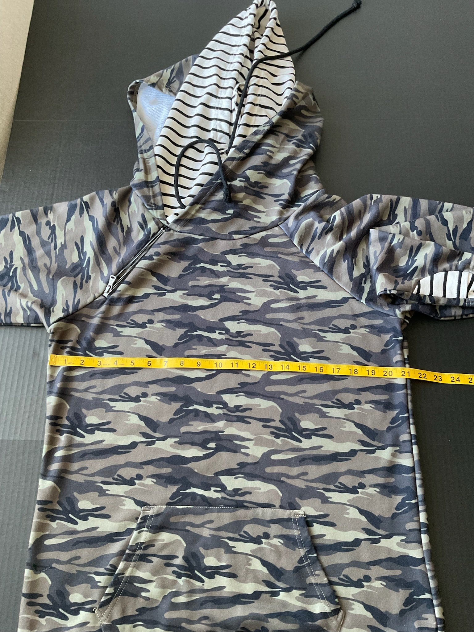 Michelle Mae Women's Camo Stripe Double Hood  Pullover  X-Large