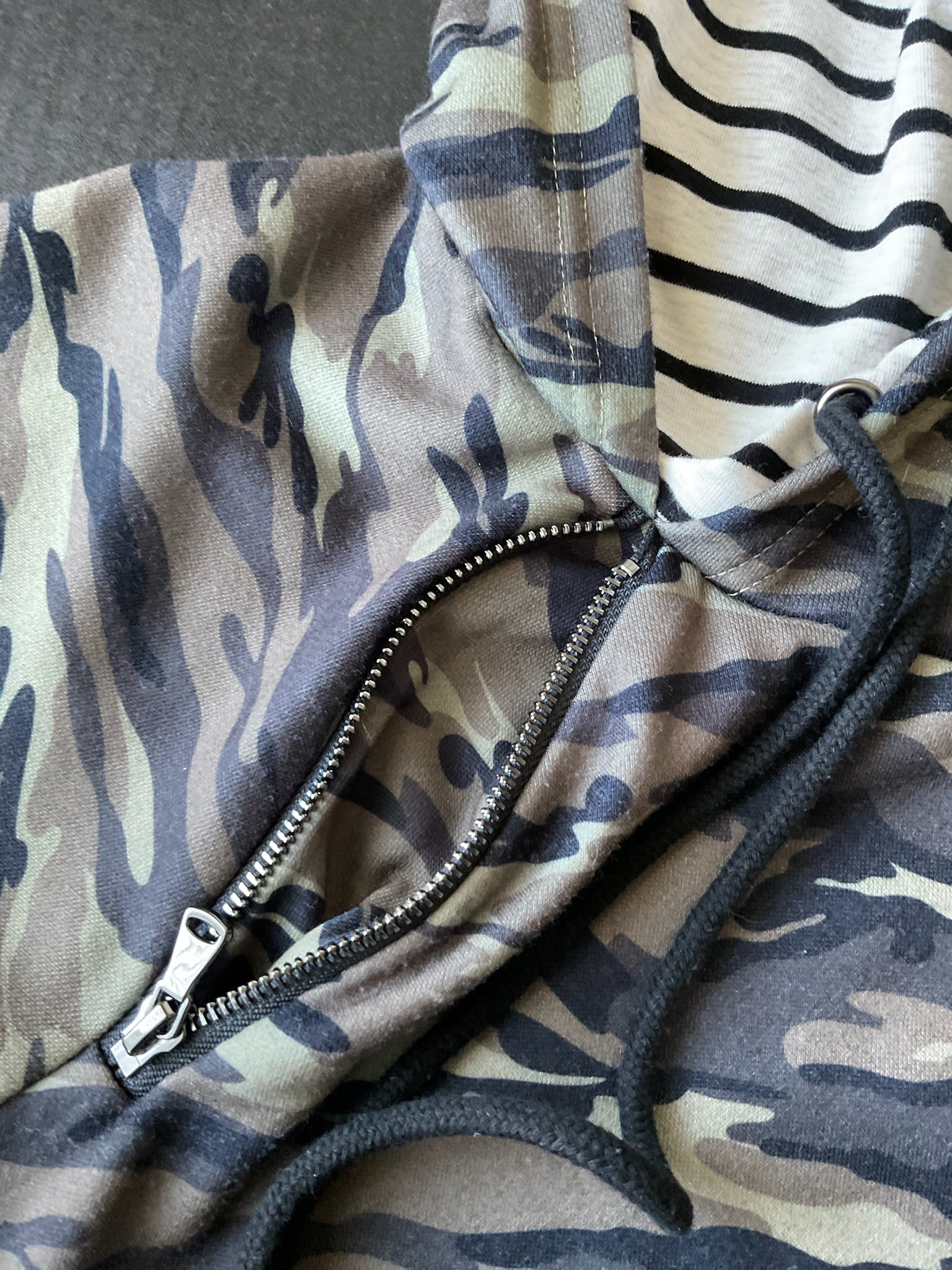 Michelle Mae Women's Camo Stripe Double Hood  Pullover  X-Large