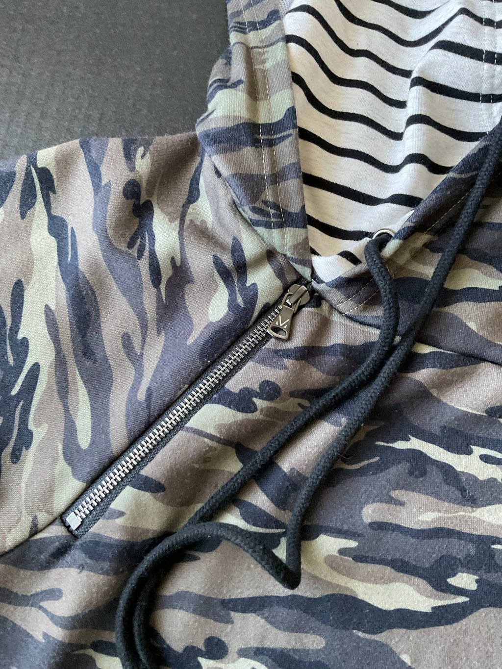 Michelle Mae Women's Camo Stripe Double Hood  Pullover  X-Large
