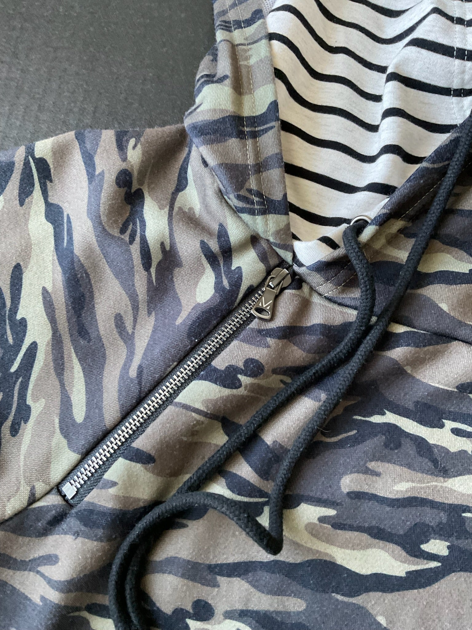 Michelle Mae Women's Camo Stripe Double Hood  Pullover  X-Large