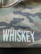 Red, White, Blue Apparel Women's Printed Freedom & Whiskey Hoodie Pullover in Camouflage. Size Large