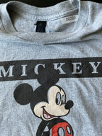 Men's Grey Mickey Mouse Long Sleeve T Shirt Size Large