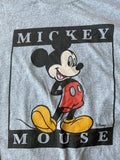 Men's Grey Mickey Mouse Long Sleeve T Shirt Size Large