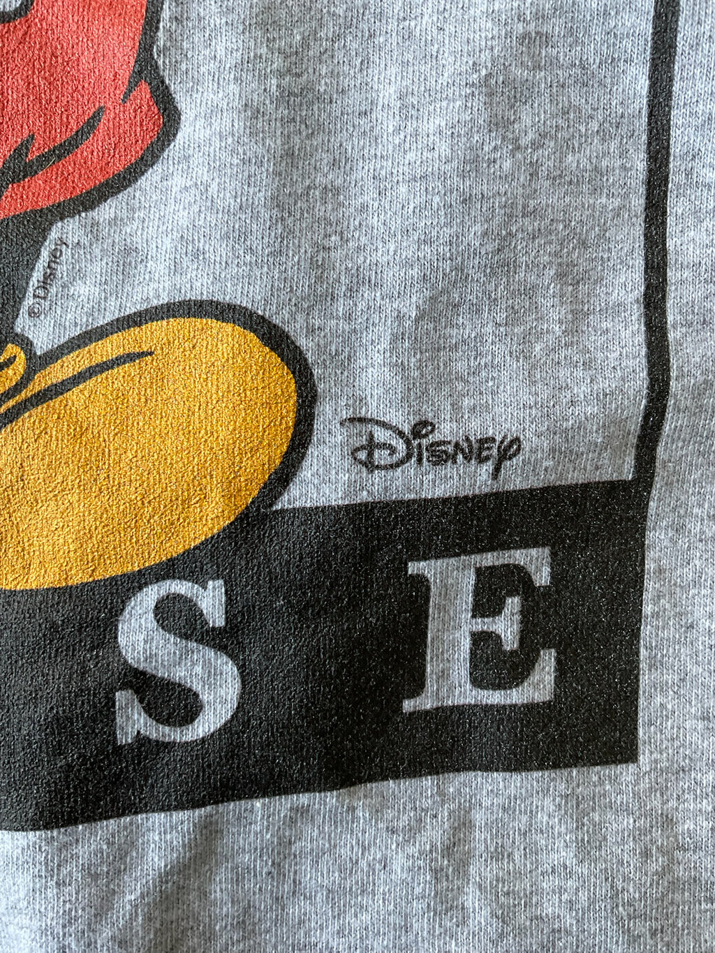 Men's Grey Mickey Mouse Long Sleeve T Shirt Size Large