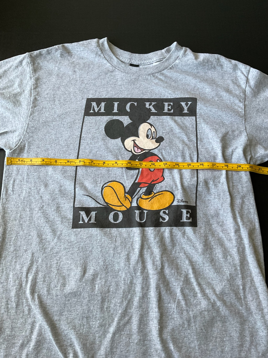 Men's Grey Mickey Mouse Long Sleeve T Shirt Size Large