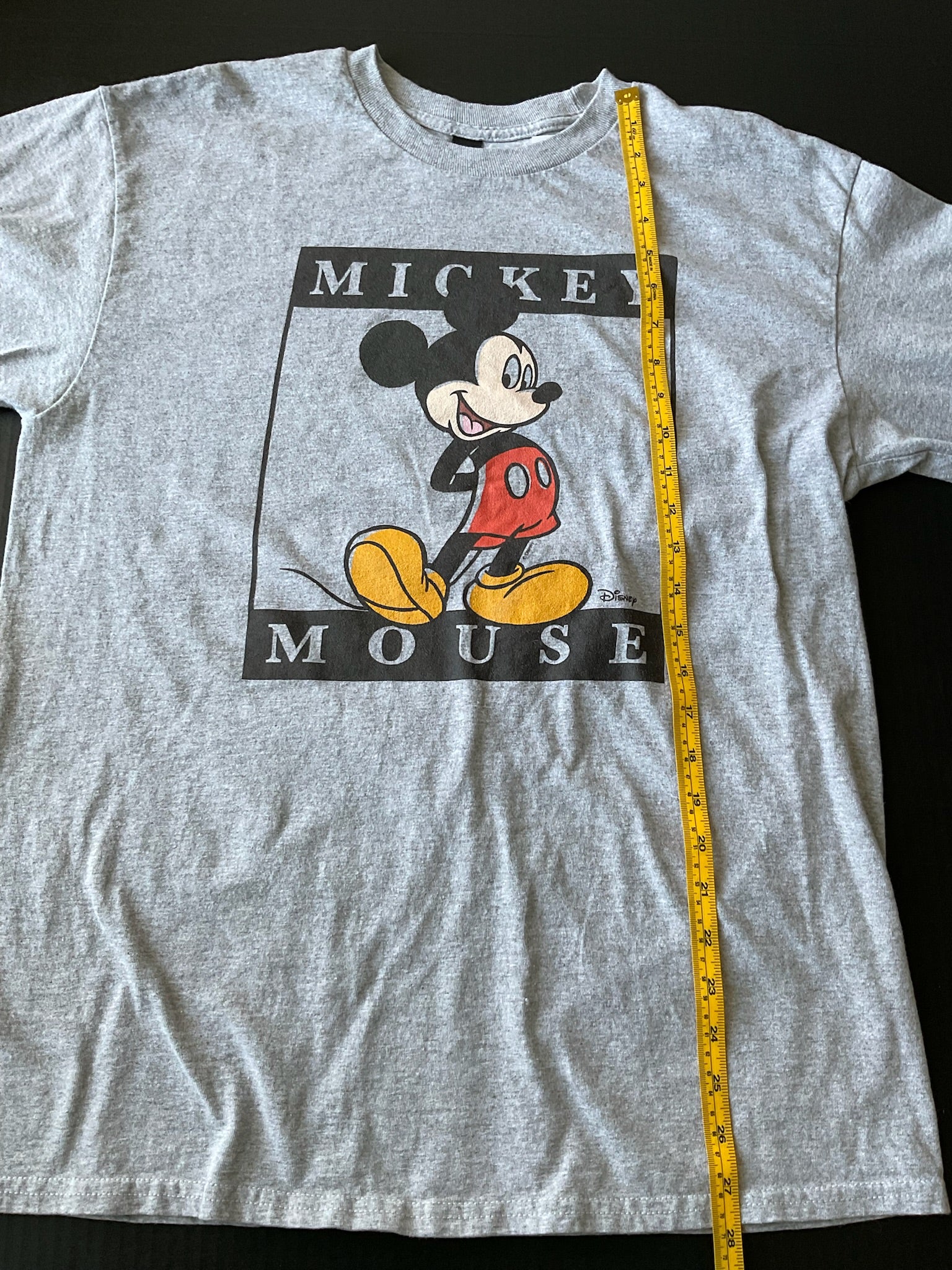 Men's Grey Mickey Mouse Long Sleeve T Shirt Size Large