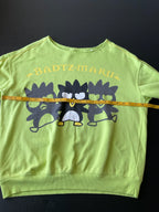 Sanrio Badtz-Maru Long Sleeve Neon Green Printed Sweatshirt. Size Large