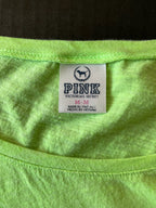 Victoria Secret PINK Neon Green Short Sleeve Crop Top.  Size Medium
