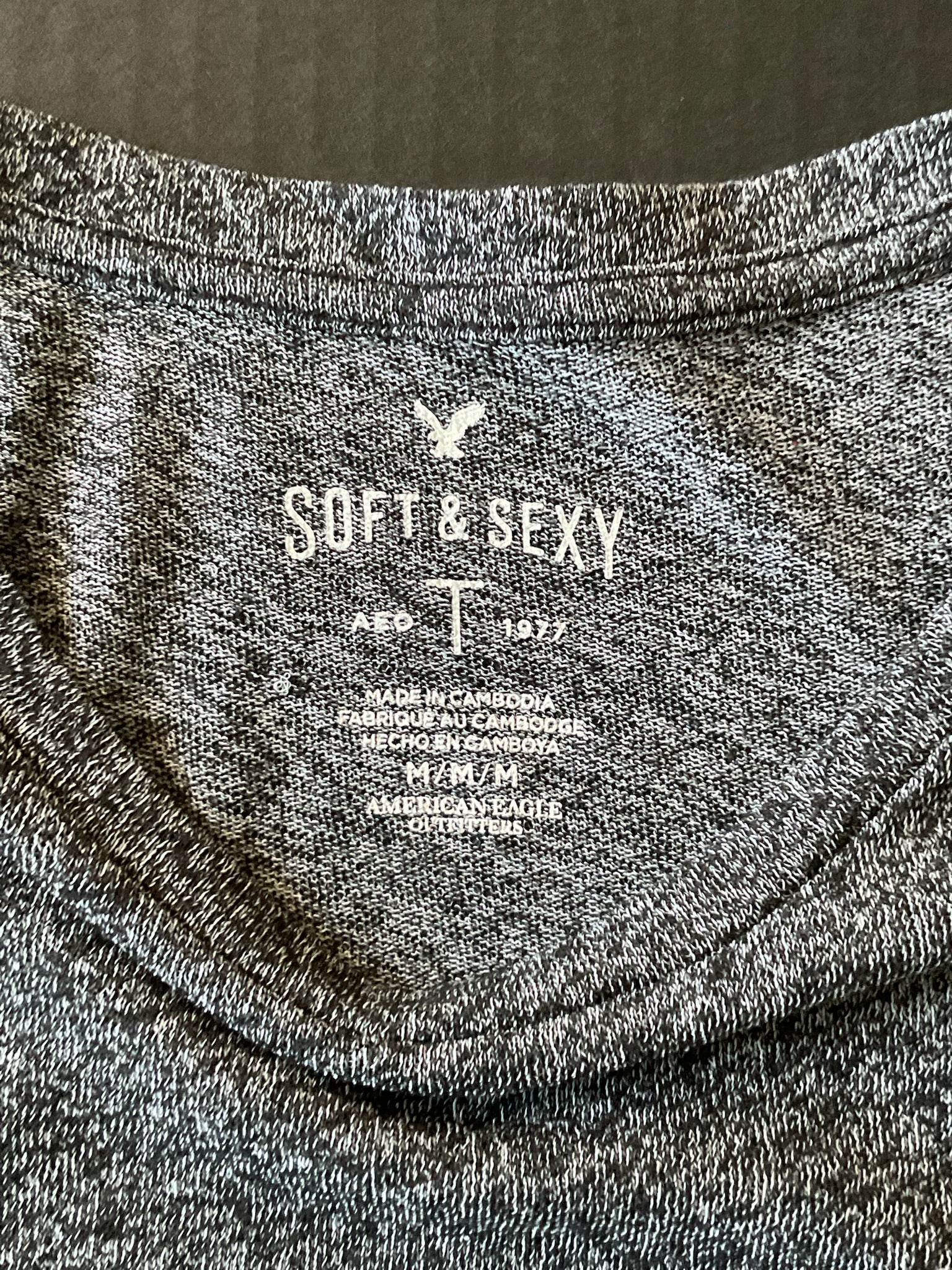 American Eagle Short Sleeve Soft and Sexy T Shirt in Gray. Size Medium