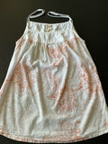 O'Neill Women's Strappy Halter Tank Blouse in White and Peach Print. Size Large