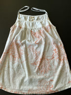 O'Neill Women's Strappy Halter Tank Blouse in White and Peach Print. Size Large