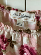Love Delirious  Light Pink Roses Floral Maternity Off the Shoulder Dress. Large