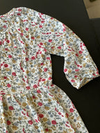Suzanne Betro Women's 3/4 sleeve blouse in ivory with flower print. Size large 