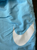 Nike Swim Trunks Mens XXL Light Blue Volley Shorts Mesh Liner White Swoosh Large