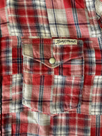 Lucky Brand Men's Red Plaid Pearl Button Up Shirt Size M