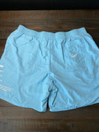 Nike Swim Trunks Mens XXL Light Blue Volley Shorts Mesh Liner White Swoosh Large