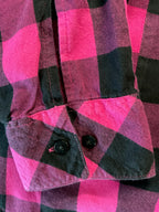 Fox Girls - Women's Pink & Black Plaid Flannel Shirt - Size XL