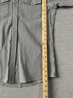 Wrangler Men's Western Stripe Pearl Snap Long Sleeve Shirt - Gray & White - Size XL