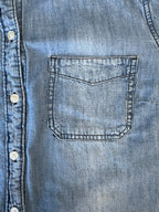 Old Navy Women's Classic Denim Long Sleeve Shirt - Light Blue, Size Large