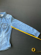 HM Women's Long Sleeve Button Up Shirt Light Wash Denim Size X Small