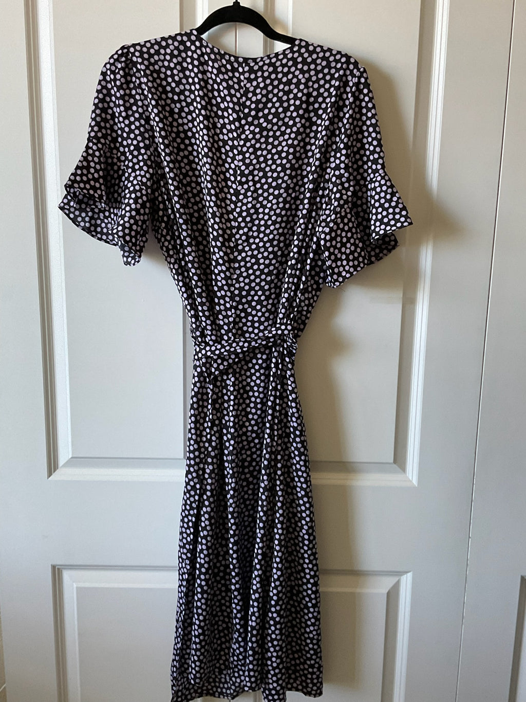 NWT Who What Wear Navy & Lavender Polka Dot Dress - Size XL