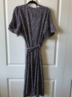 NWT Who What Wear Navy & Lavender Polka Dot Dress - Size XL