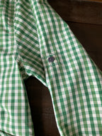 The North Face men's button-up long sleeve shirt Green Plaid. Size Medium
